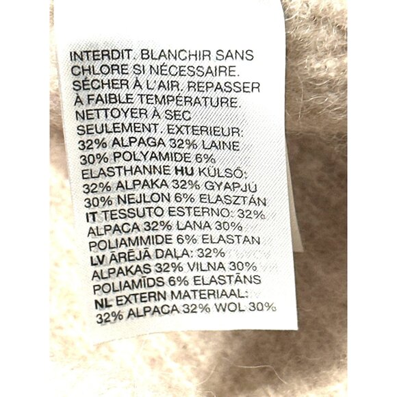 & Other Stories Beige Size Small Ribbed Alpaca Blend Crop Top Turtleneck Sweater - Picture 8 of 10
